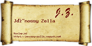 Jánossy Zella névjegykártya